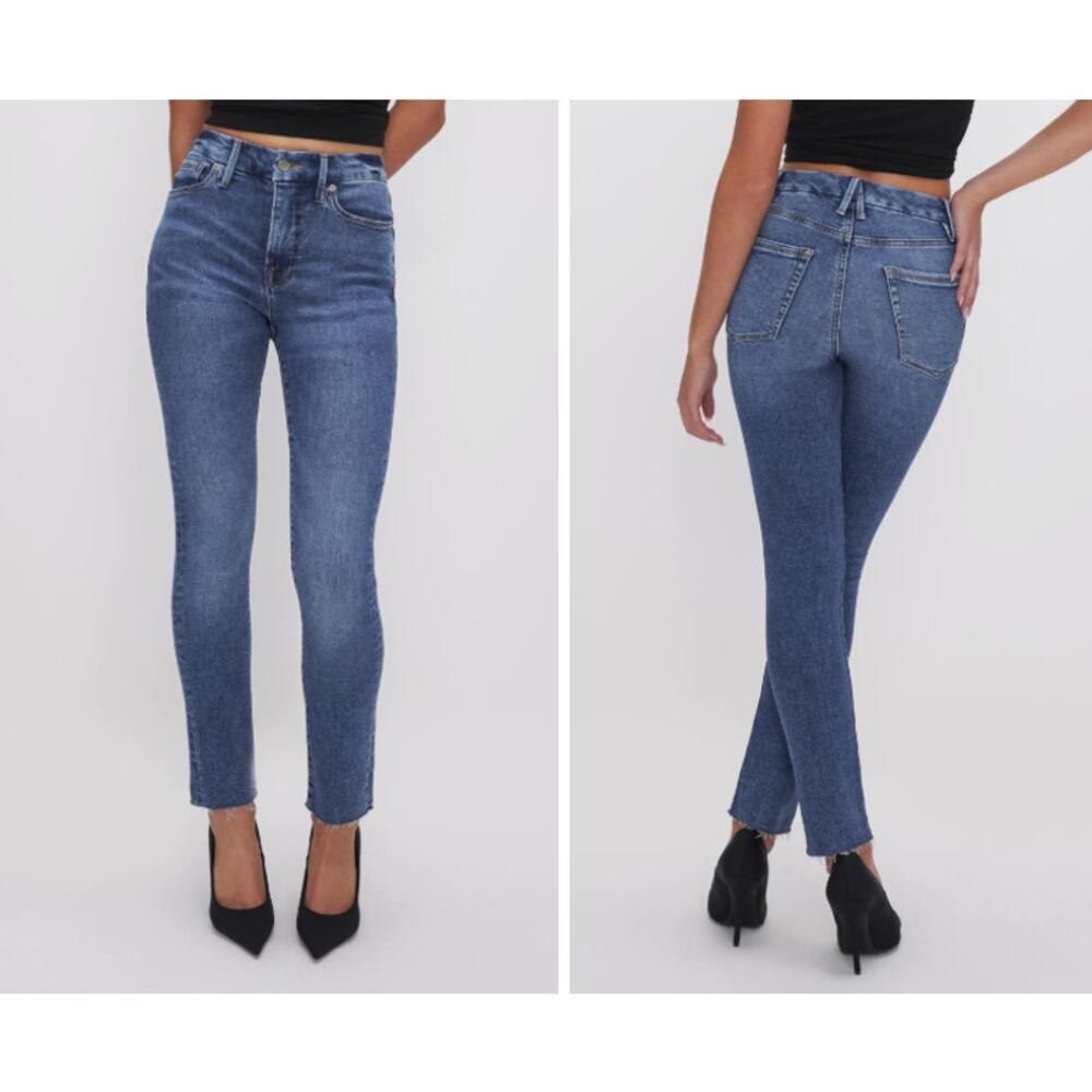 Good American Good Legs raw hem cigarette jeans women's plus size 20 high waist